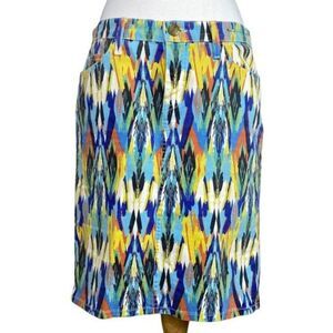 Anthro Current/Elliott Geometric Denim Skirt Size 29
